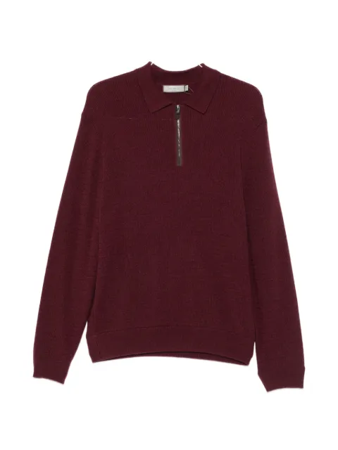 Canali half-zip textured-knit sweater