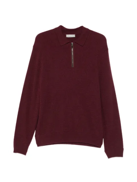 Canali half-zip textured-knit sweater
