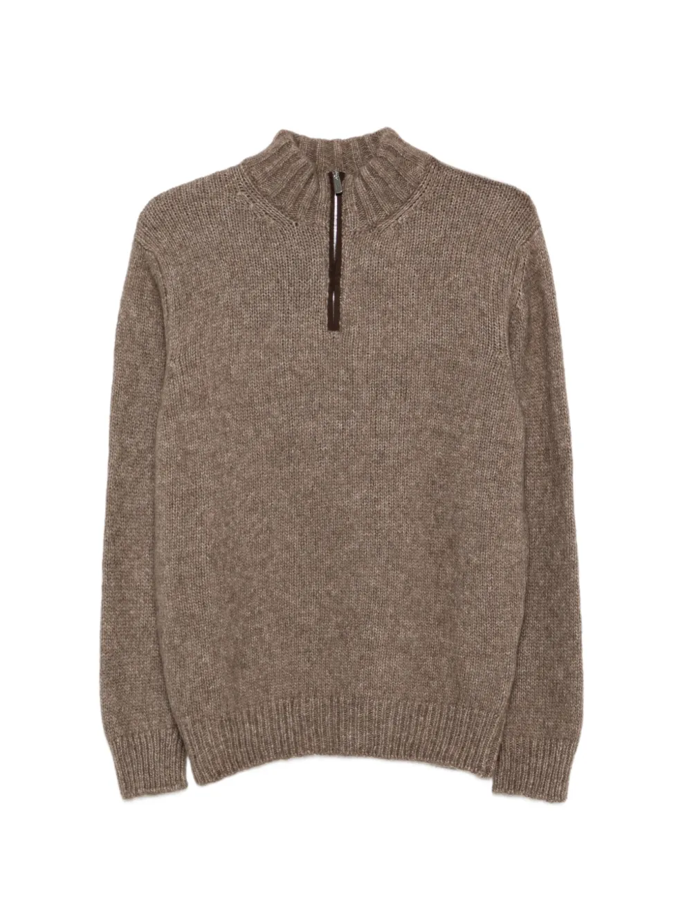 Fedeli half-zip knitted sweater - Brown