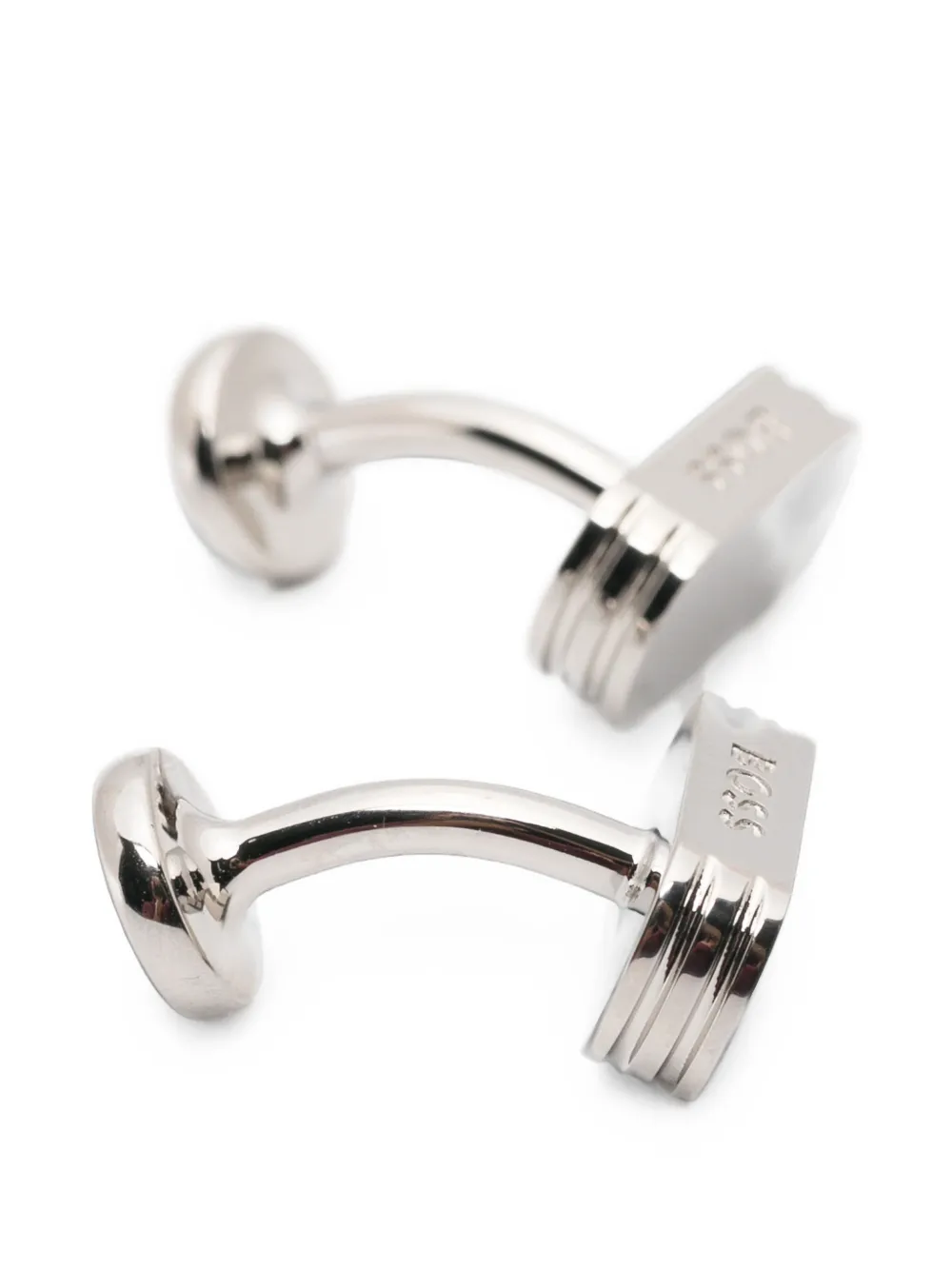 BOSS Manchetknopen met gegraveerd logo Zilver