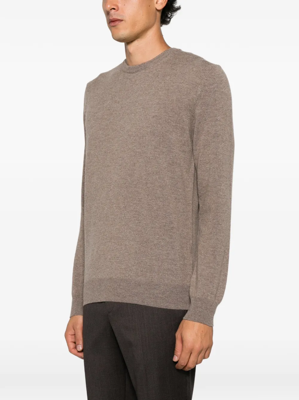 Corneliani crew-neck long-sleeve sweater Beige