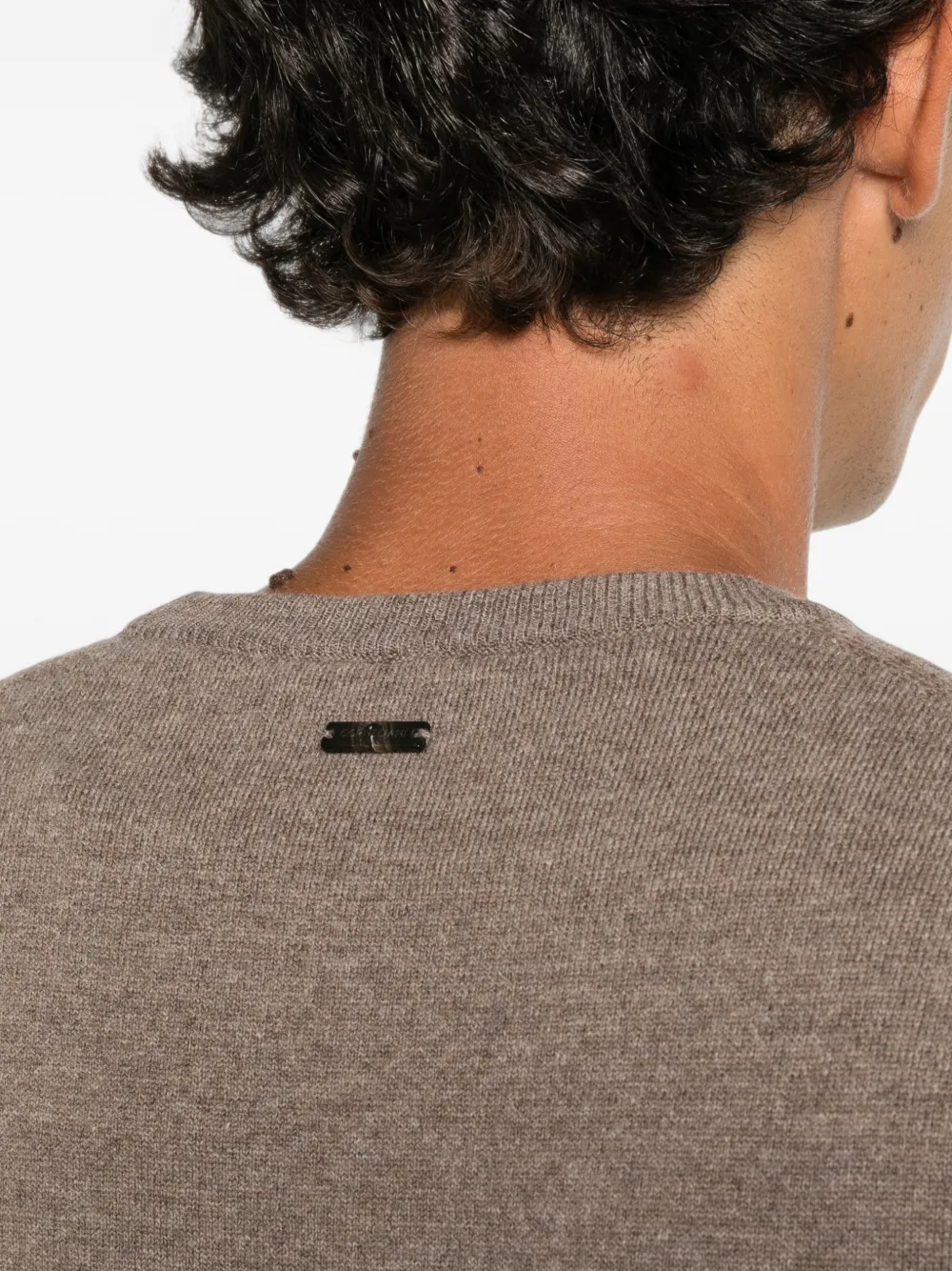 Corneliani crew-neck long-sleeve sweater Beige