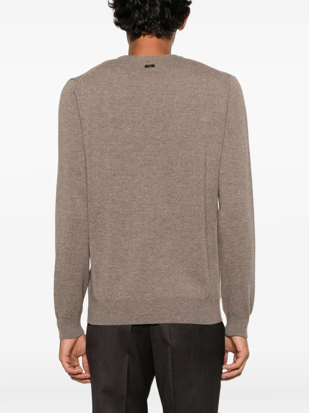 Corneliani crew-neck long-sleeve sweater Beige