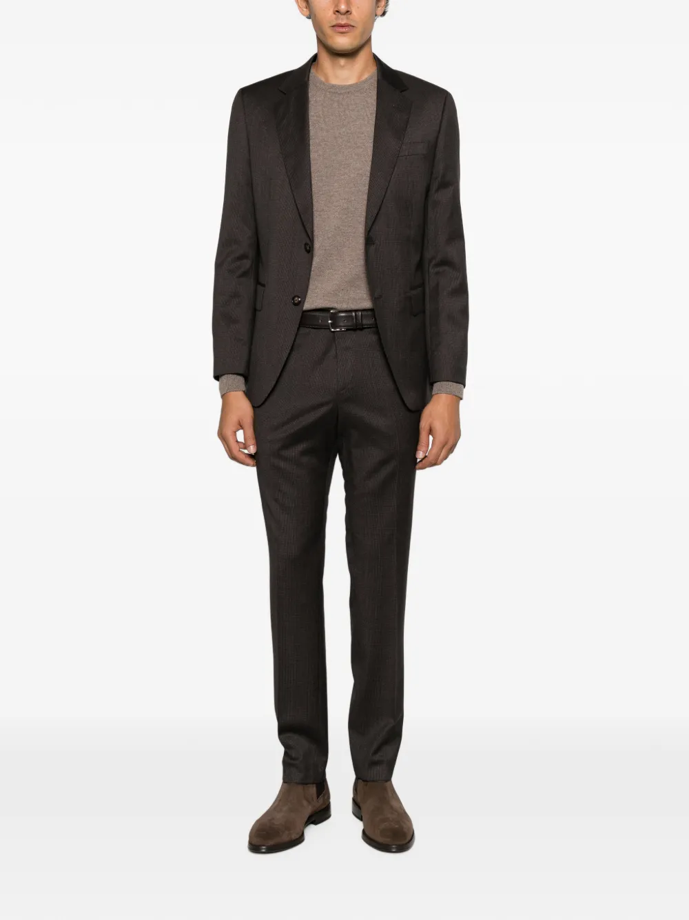 Corneliani crew-neck long-sleeve sweater Beige