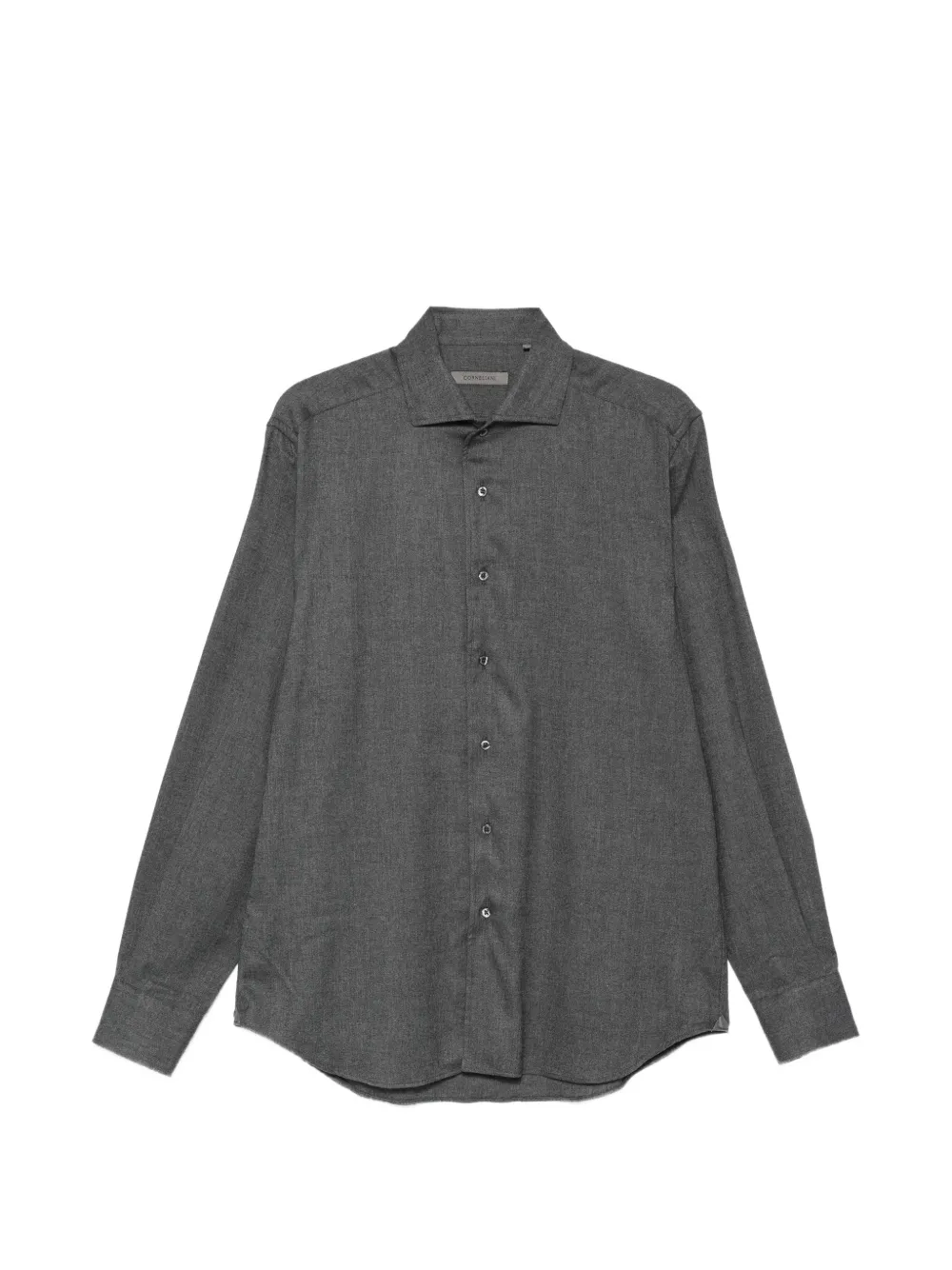 Corneliani herringbone-weave long-sleeve shirt - Grigio