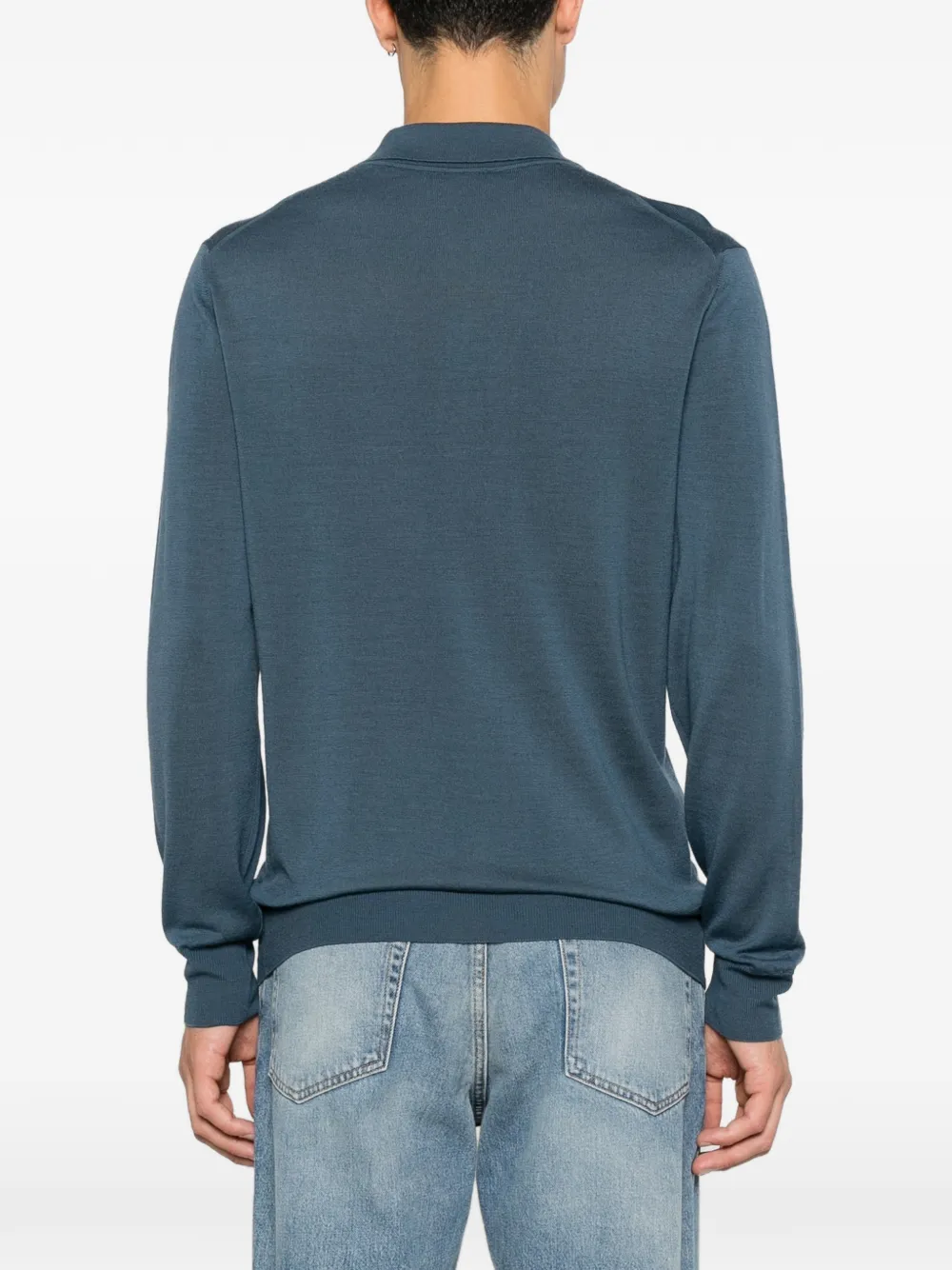 Canali Polotrui met lange mouwen Blauw