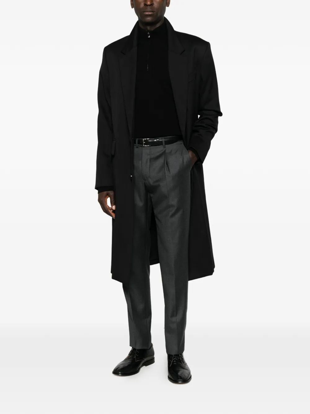 Corneliani Trui met hoge hals en kwartrits Zwart