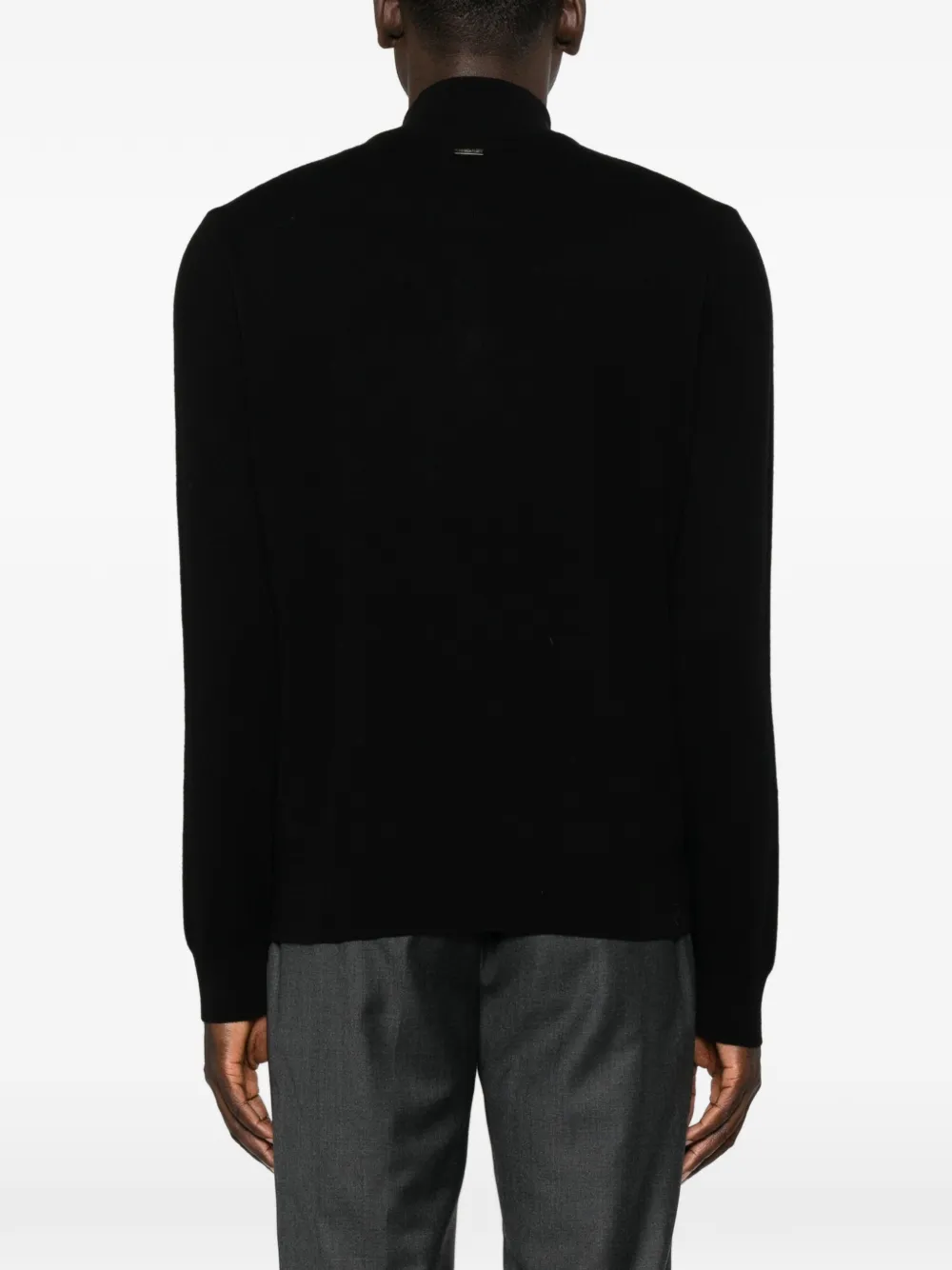 Corneliani Trui met hoge hals en kwartrits Zwart
