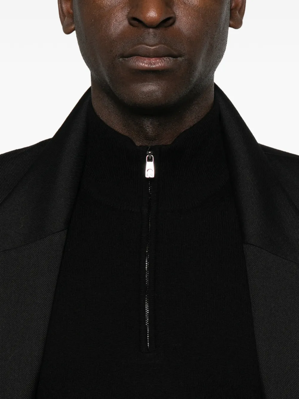 Corneliani Trui met hoge hals en kwartrits Zwart