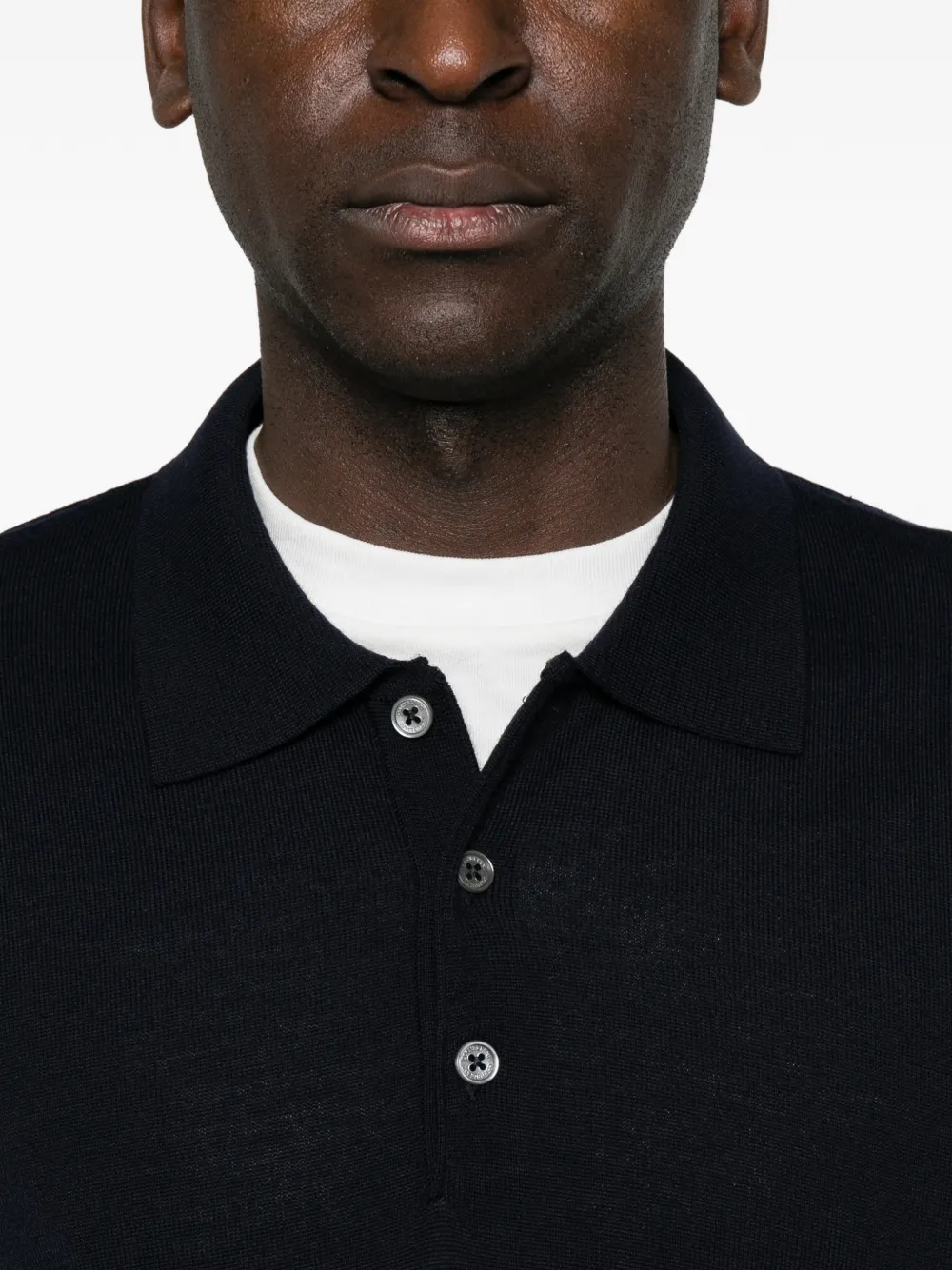 Corneliani Polotrui met knopen Blauw