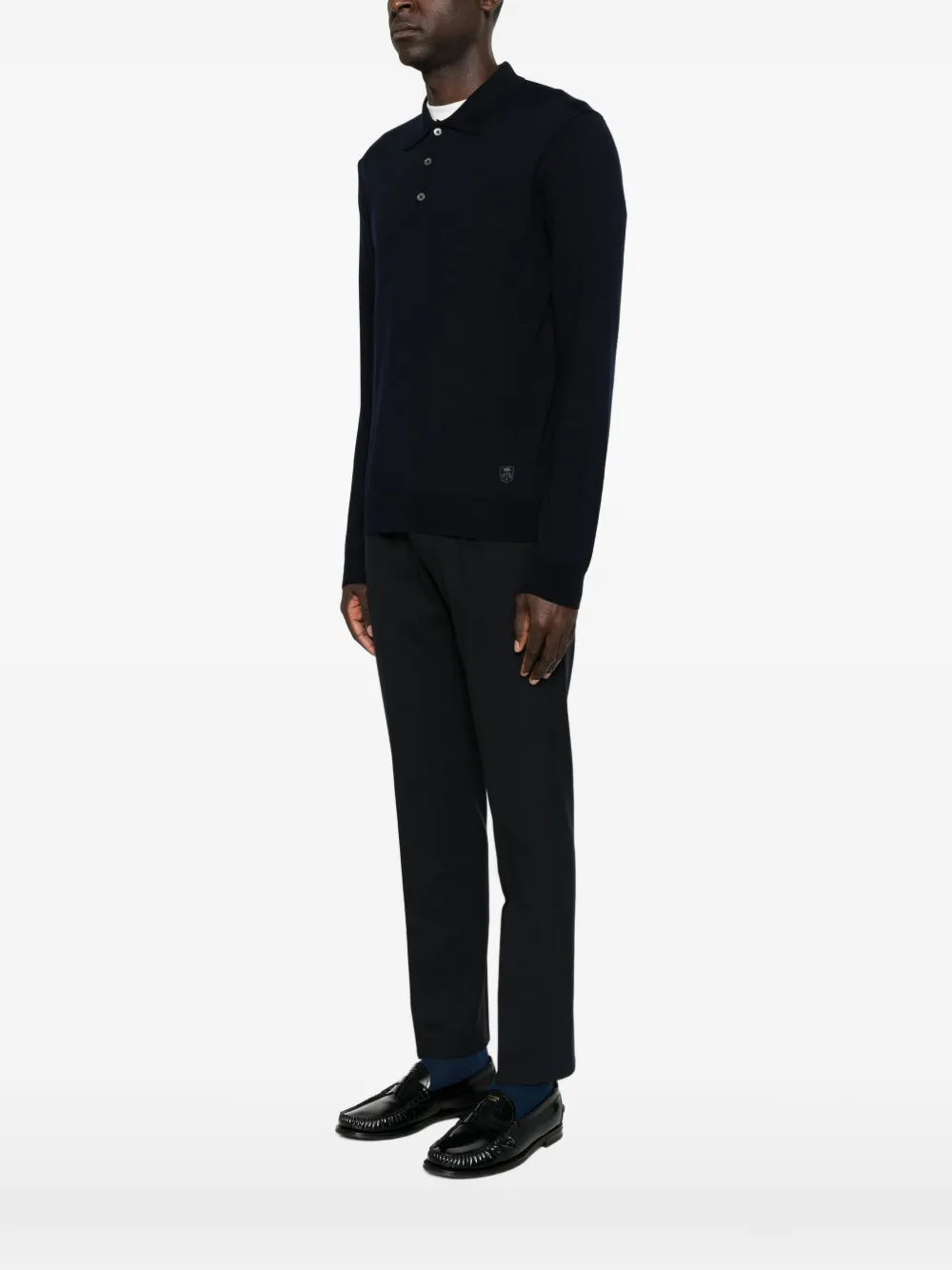 Corneliani Polotrui met knopen Blauw