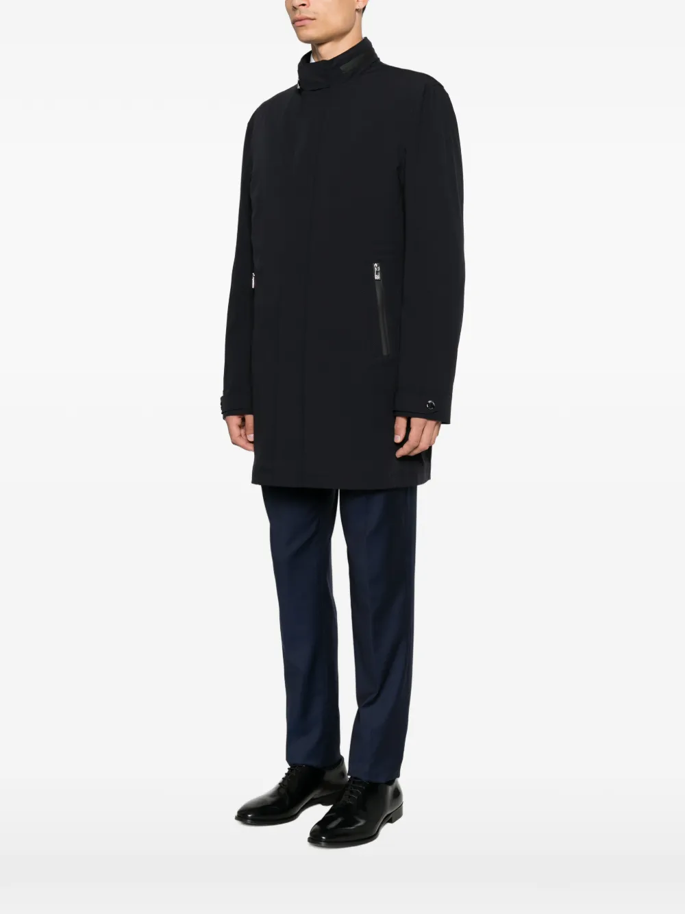 Corneliani Jas met hoge hals en ritszak Blauw