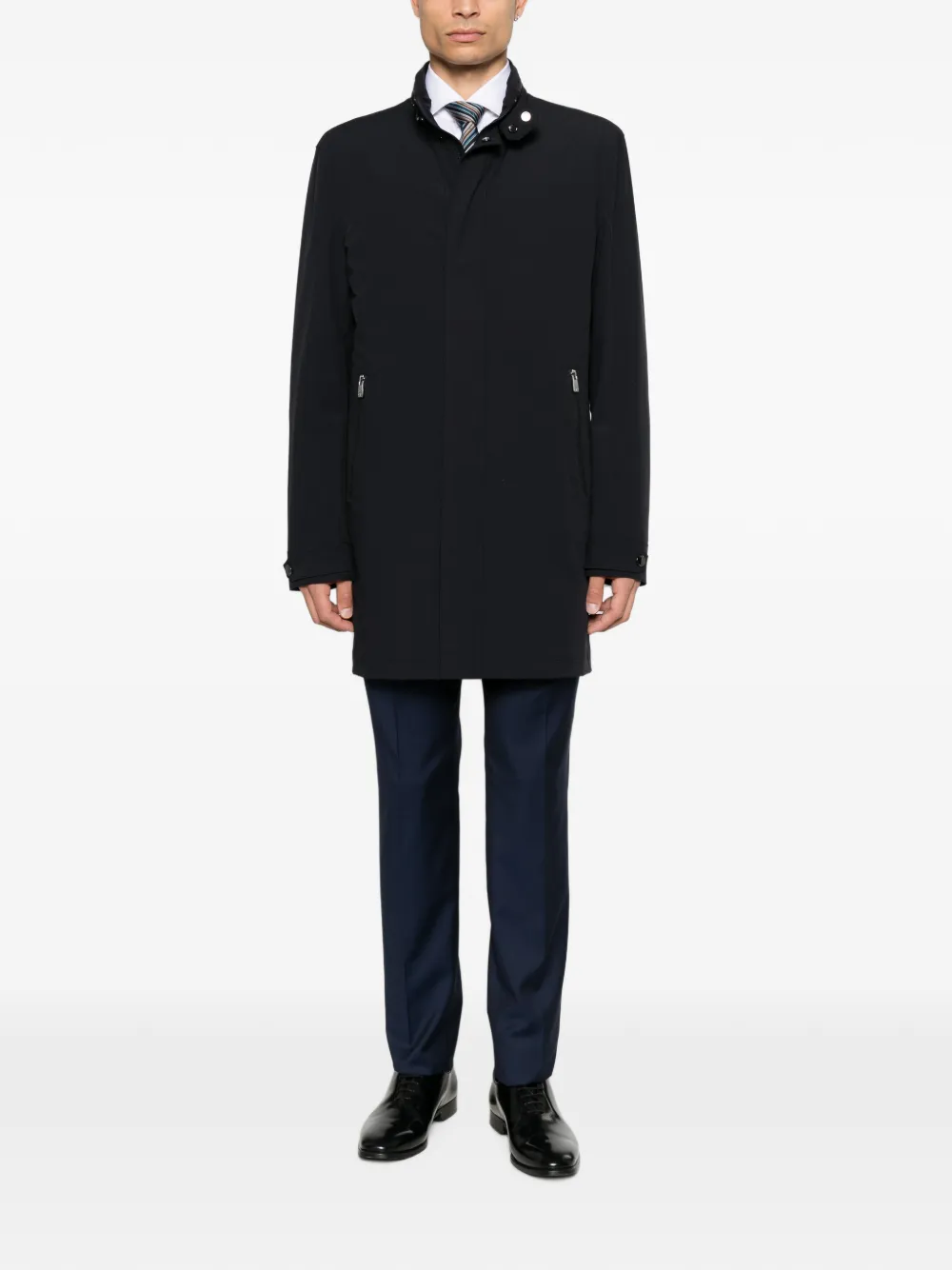 Corneliani Jas met hoge hals en ritszak Blauw