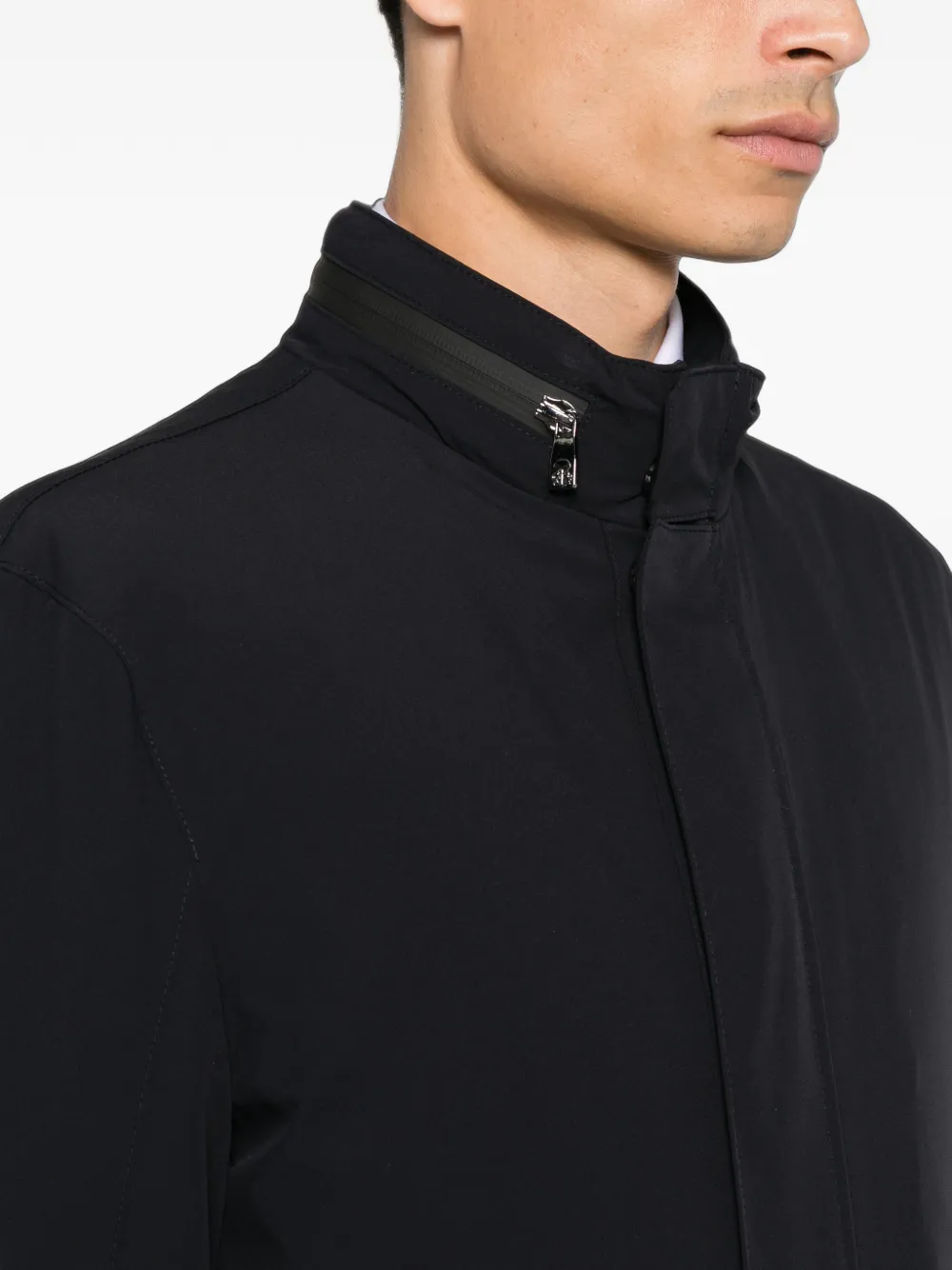 Corneliani Jas met hoge hals en ritszak Blauw