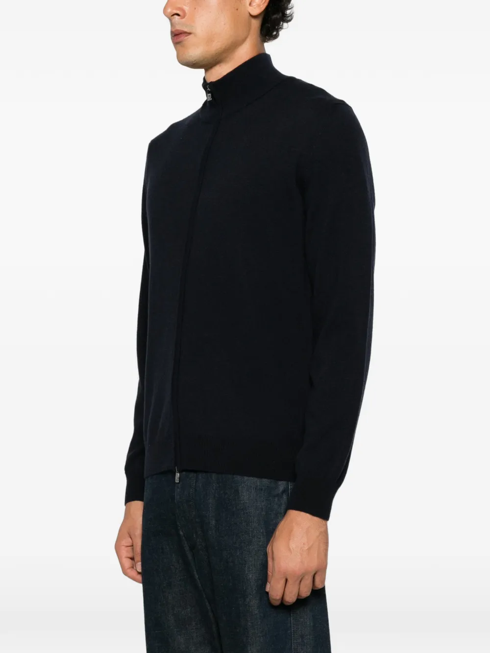 Corneliani Trui met hoge hals en rits Blauw