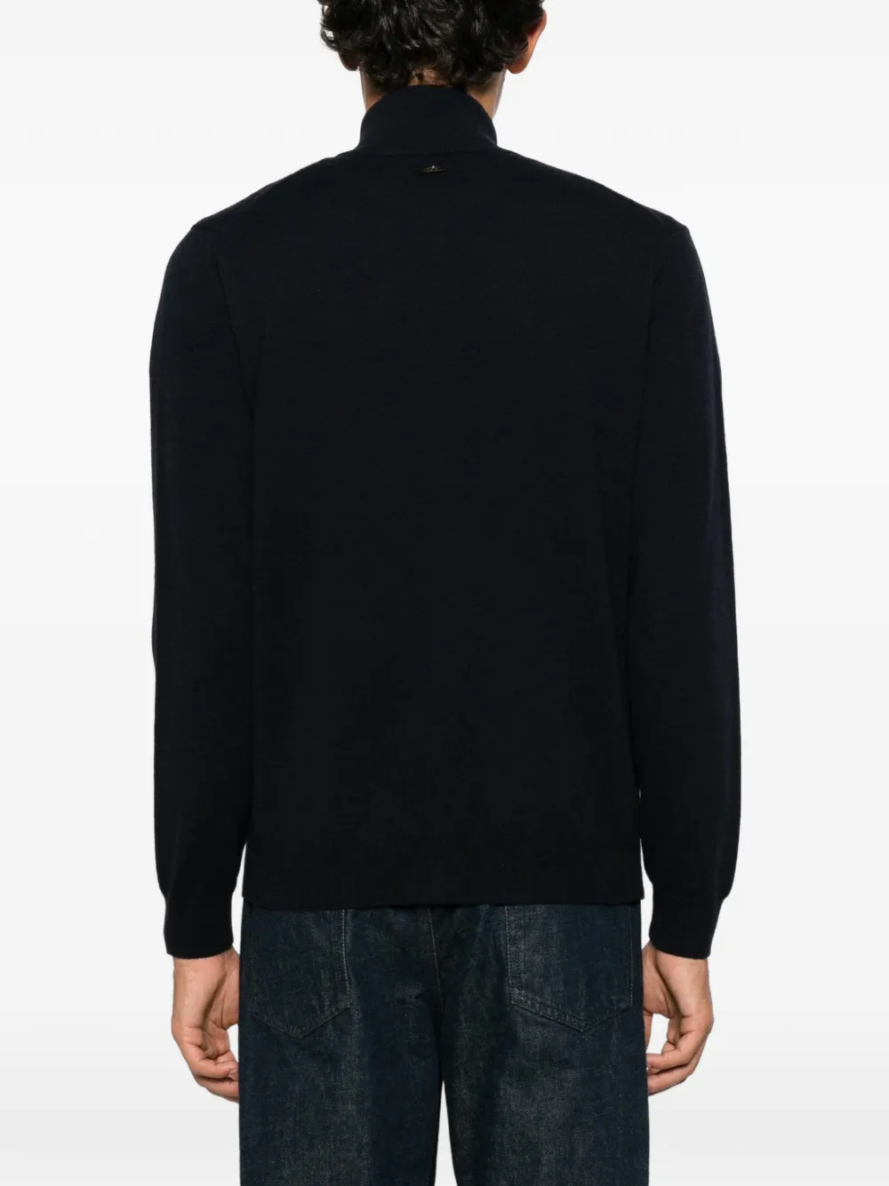 Corneliani Trui met hoge hals en rits Blauw