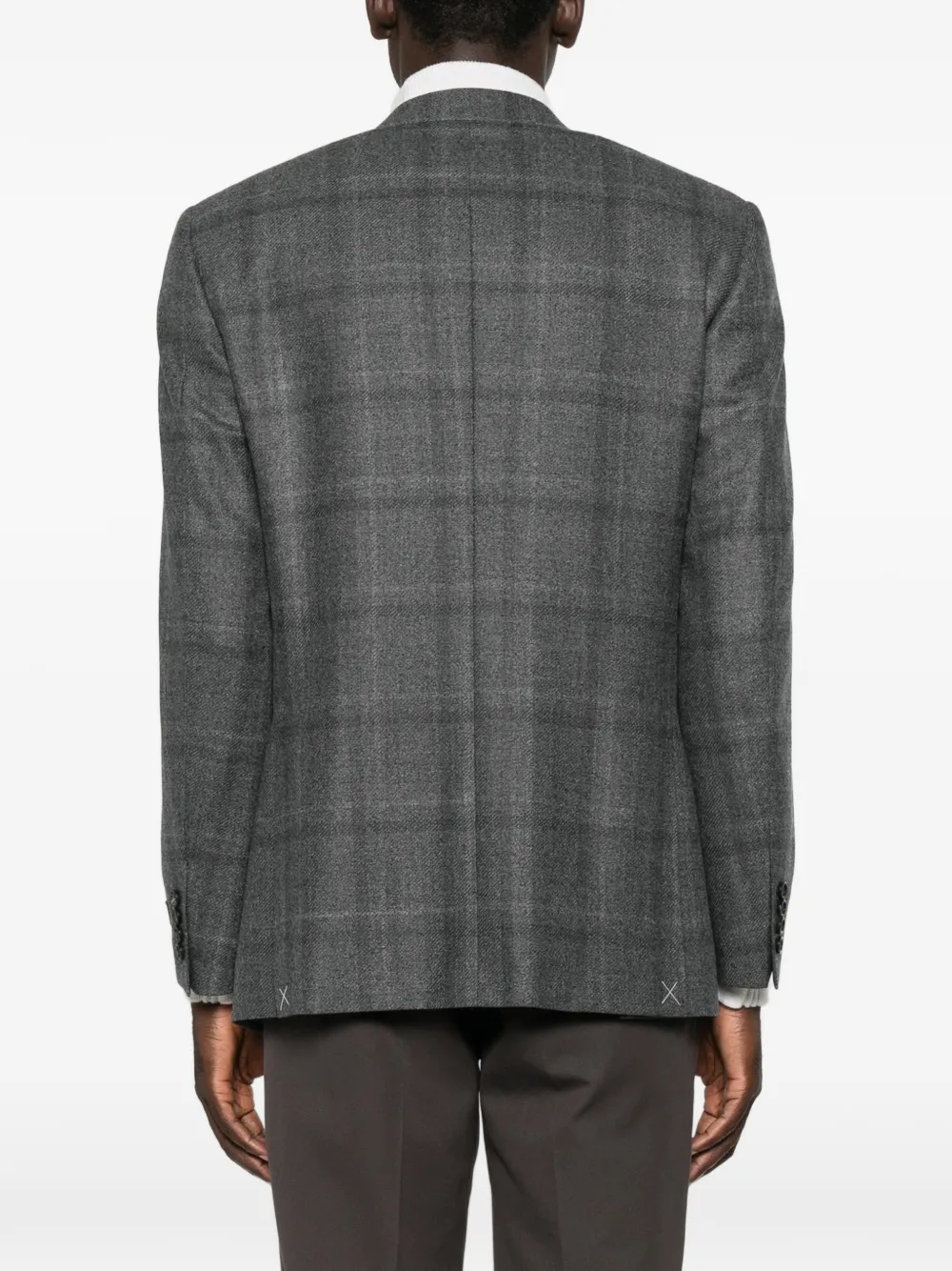 Canali Geruite blazer met enkele rij knopen Grijs