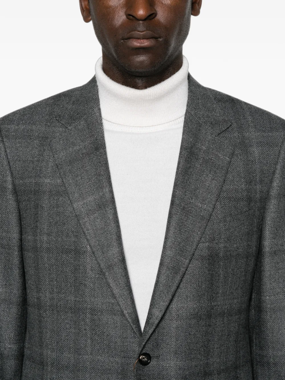 Canali Geruite blazer met enkele rij knopen Grijs