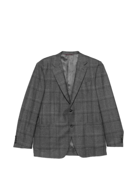 Canali check-pattern single-breasted blazer