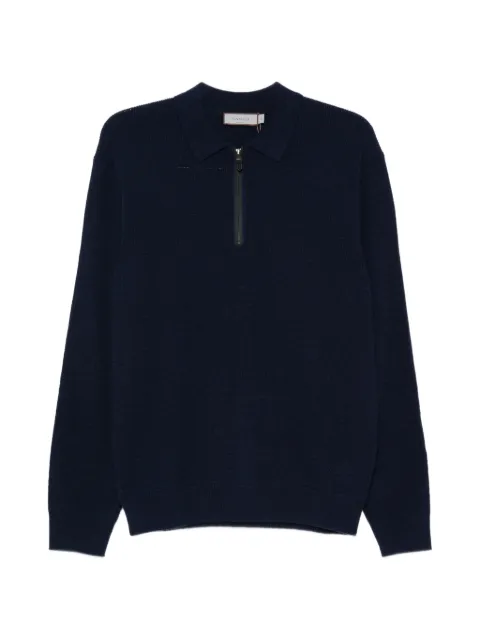Canali quarter-zip knitted polo sweater