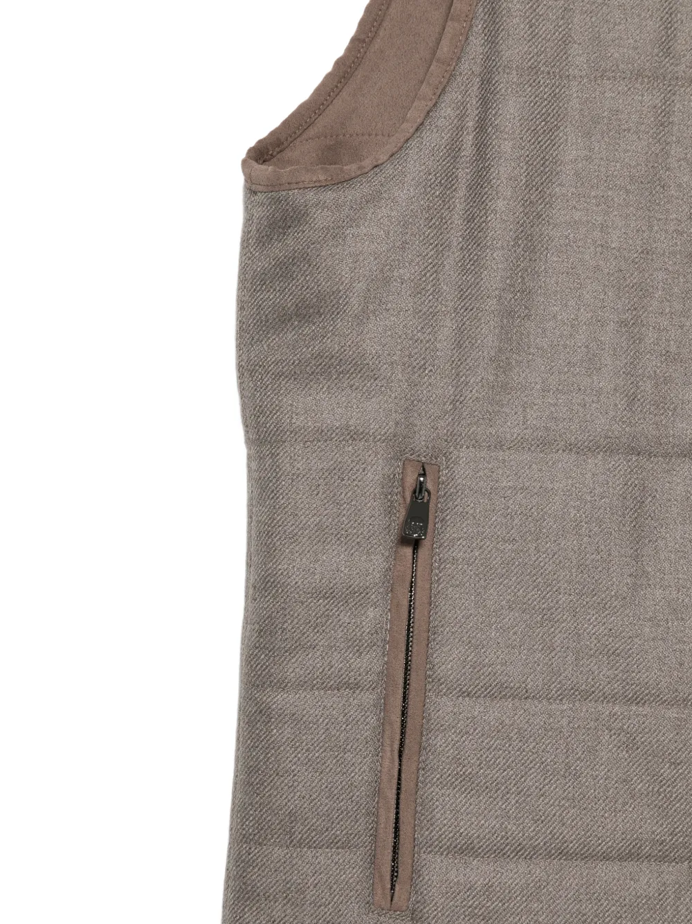 Corneliani Gewatteerde bodywarmer met visgraatpatroon Bruin