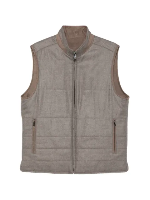 Corneliani quilted-design herringbone-pattern gilet
