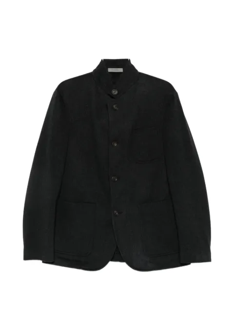 Corneliani high-neck patch-pocket jacket