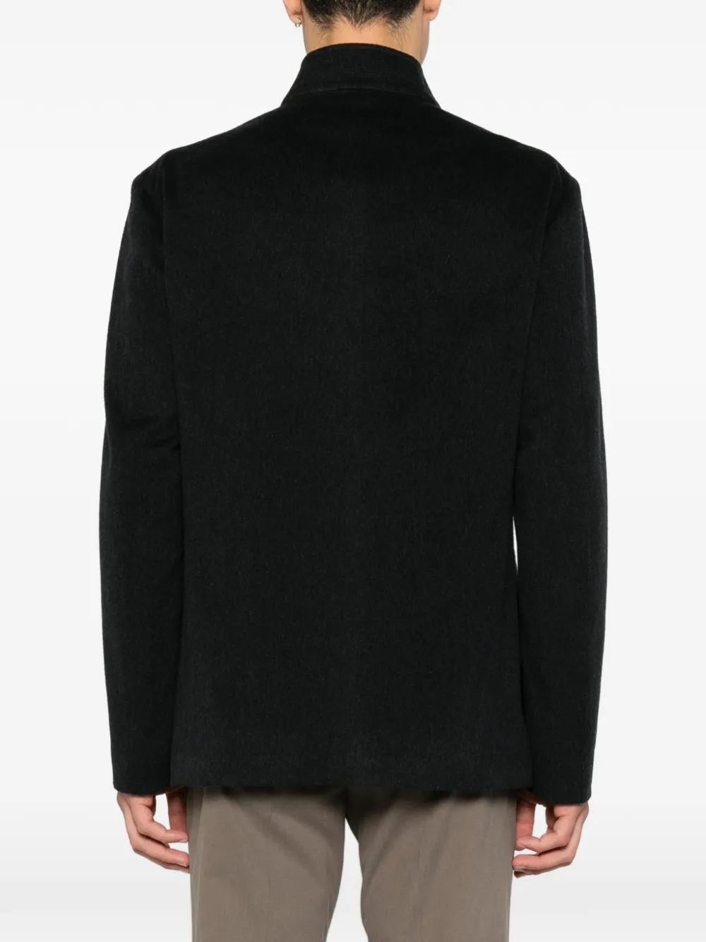 Corneliani Jack met opgestikte zak en hoge hals Zwart