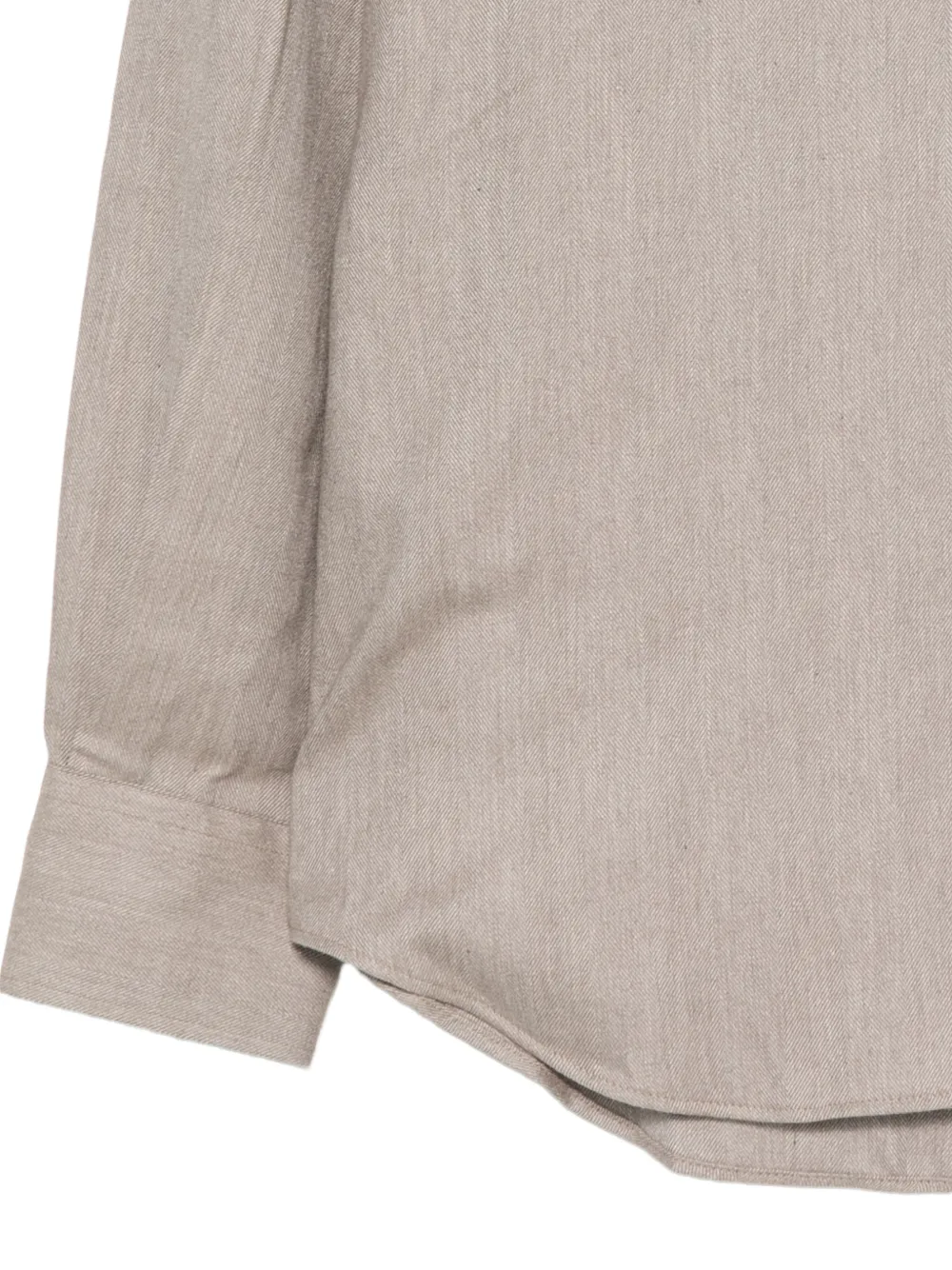 Corneliani Overhemd met visgraat-patroon en lange mouwen Beige