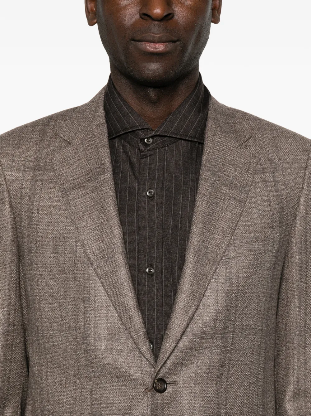 Canali Geruite blazer met gekerfde revers Bruin