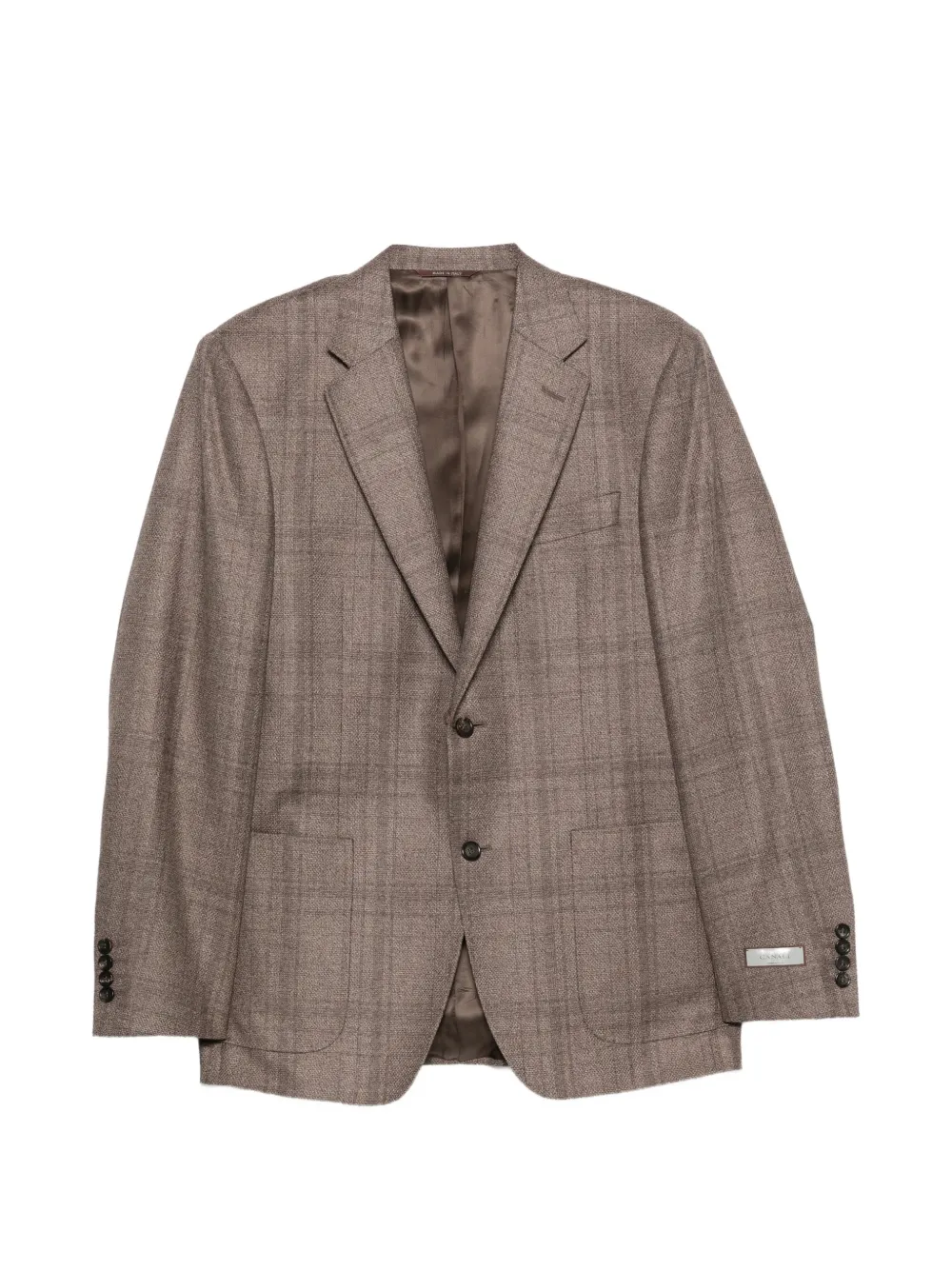 Canali check-pattern notched-lapels blazer - Marrone