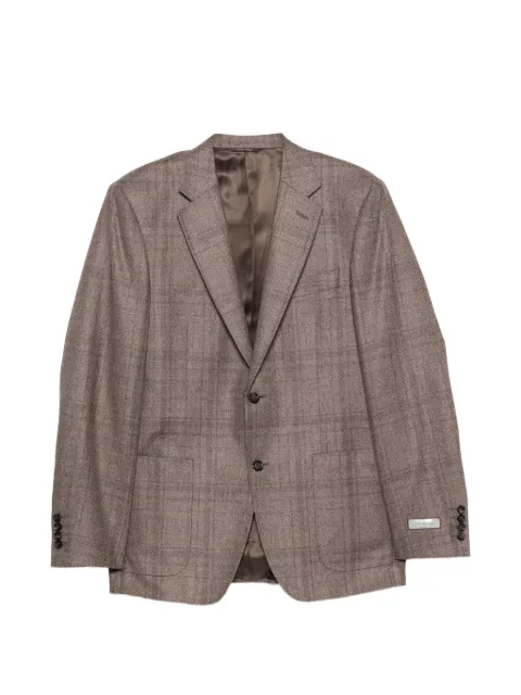 Canali check-pattern notched-lapels blazer