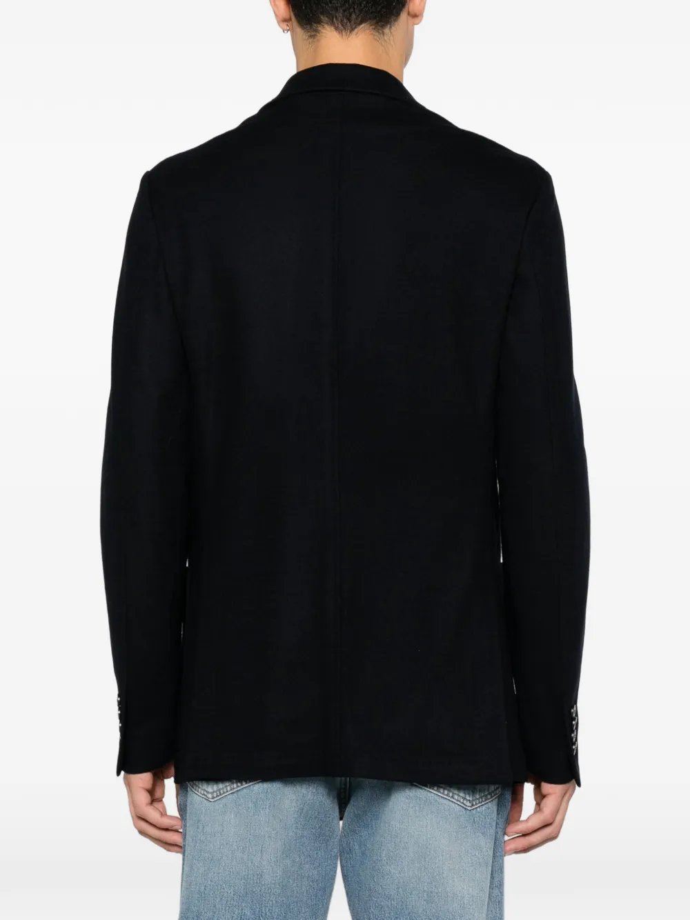 Canali Blazer met opgestikte zak en gekerfde revers Zwart