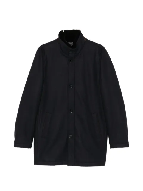 Enrico Mandelli fur-trimmed high-neck coat
