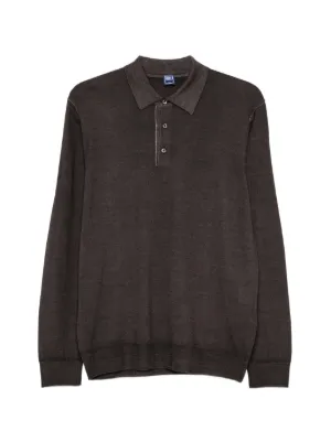 LEMAIRE long-sleeve Polo In Fine Mouliné Merino Wool | Grey
