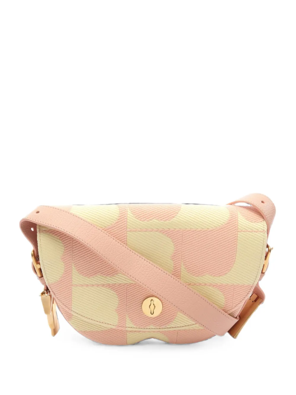 Burberry Pre-Owned 2010s Chess leather-trim shoulder bag - Rosa