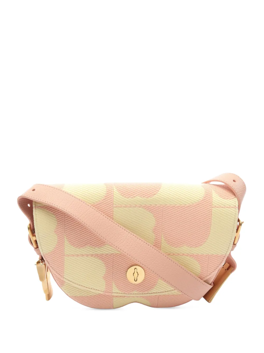 Burberry Pre-Owned 2010s Chess leather-trim shoulder bag - Rosa