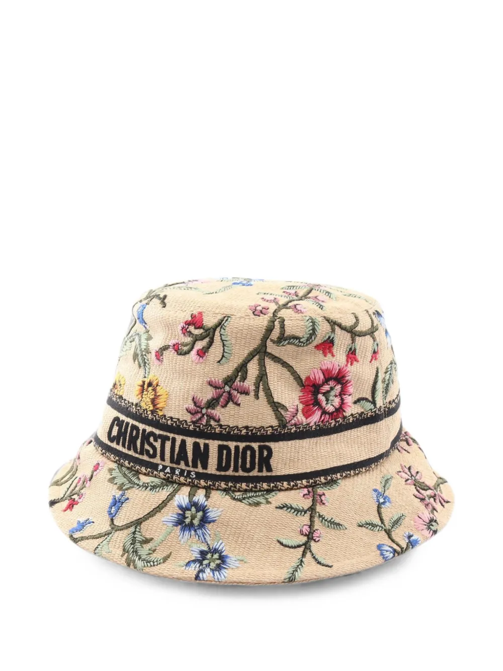 Pre-owned Dior 2010s D-bobby Petites Fleurs Bucket Hat In Neutrals
