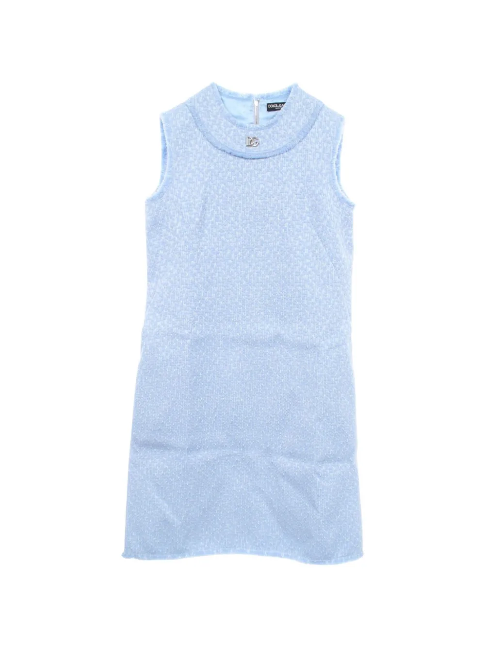 Dolce & Gabbana Pre-Owned 2020s DG-logo tweed mini dress - Blau