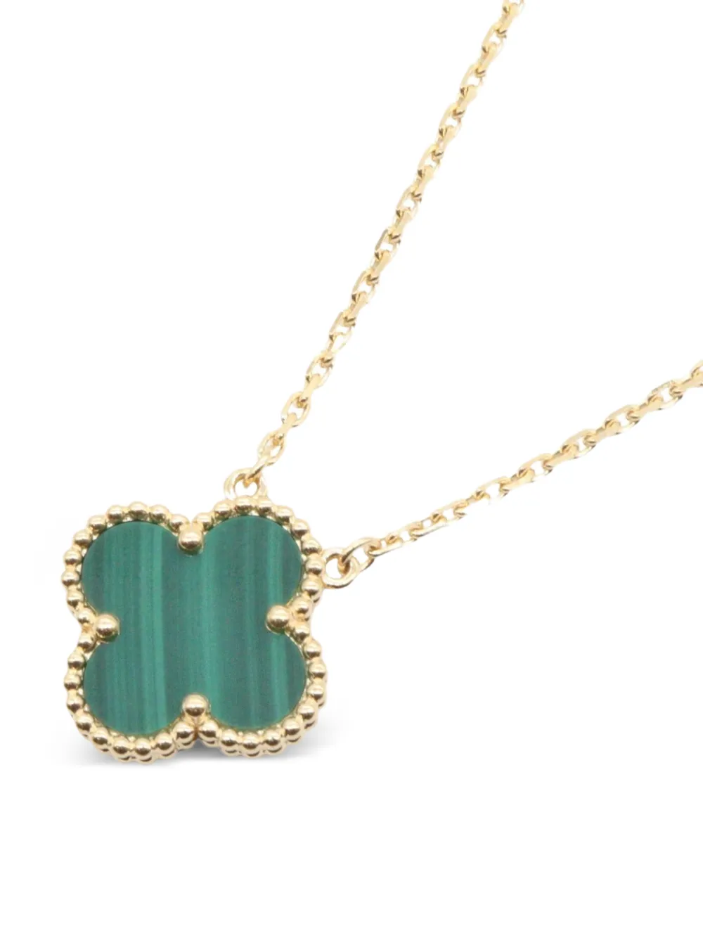 Van Cleef & Arpels Pre-owned 2010s Vintage Alhambra Malachite Necklace in Gold, view 2