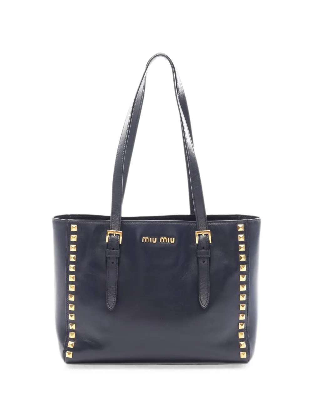 Miu Miu Pre-Owned 2010s studded calf leather tote bag - Blau