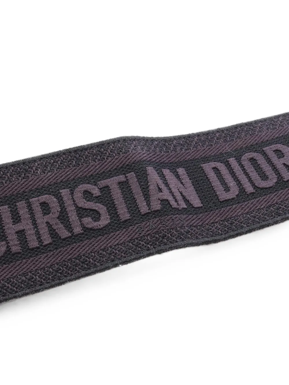Pre-owned Dior 2010s Embroidered Canvas Belt In Black