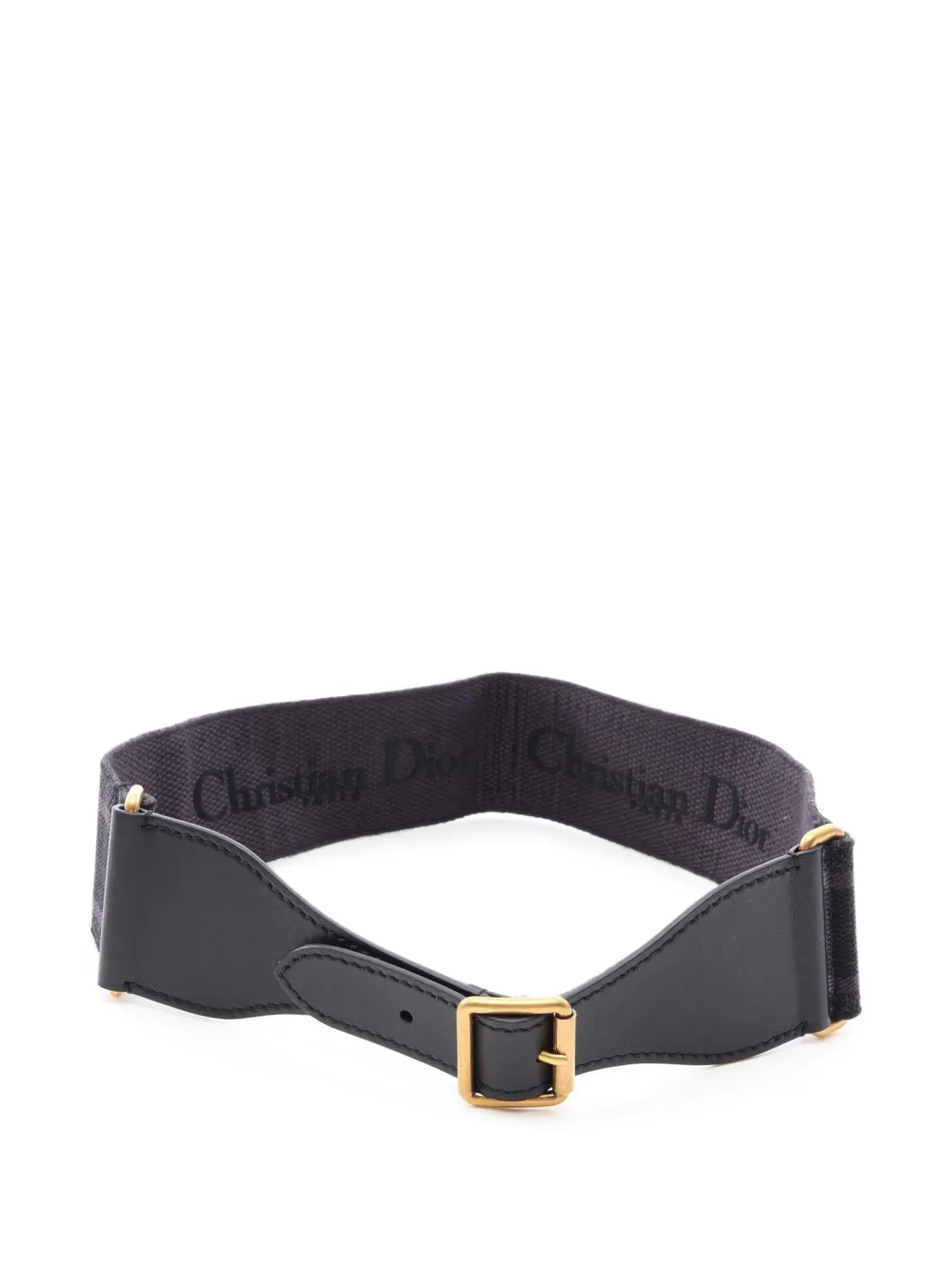 Christian Dior Pre-Owned 2010s embroidered canvas belt - Schwarz