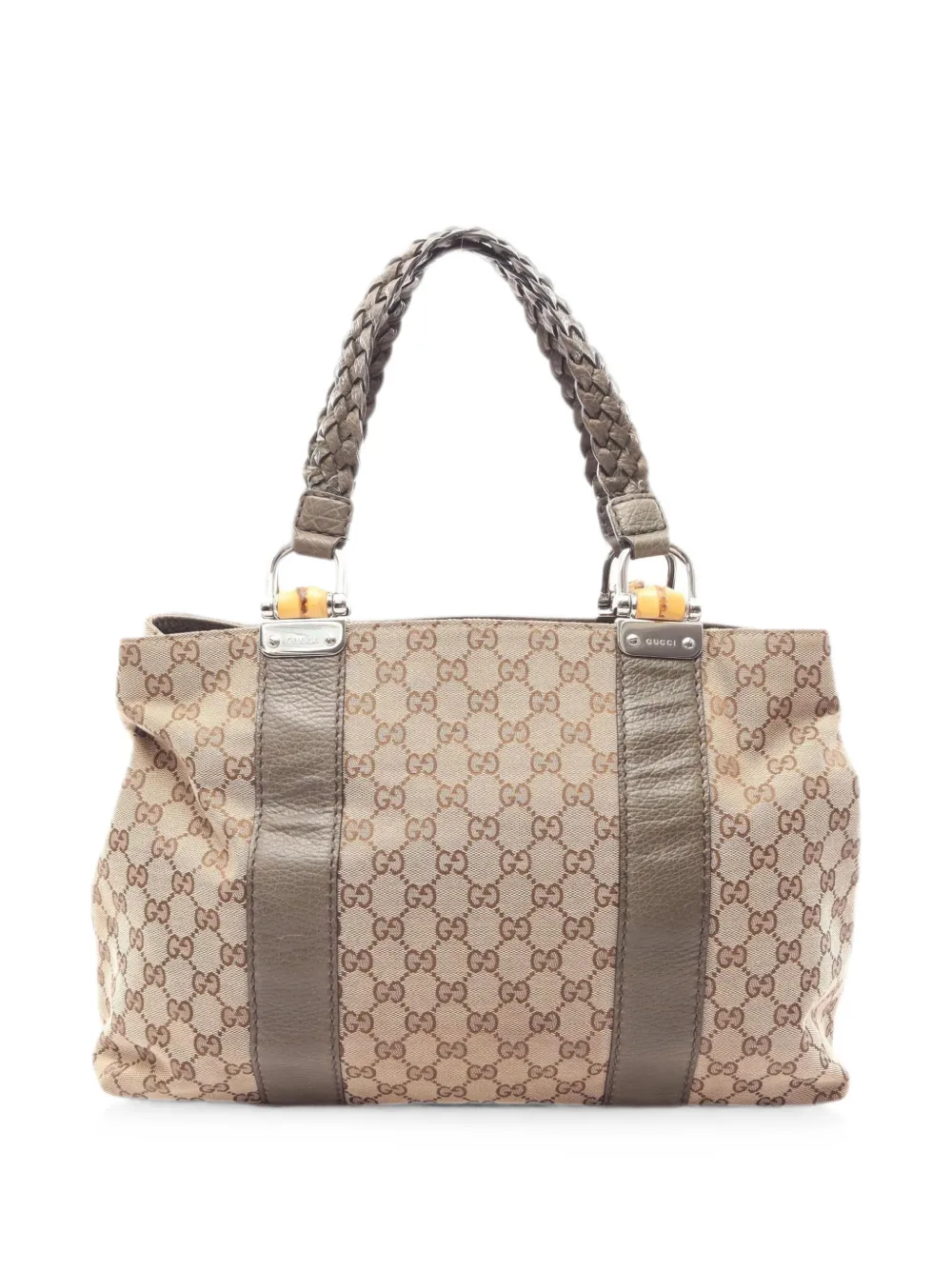Gucci Pre-Owned 2000s Bamboo GG canvas tote bag - Toni neutri