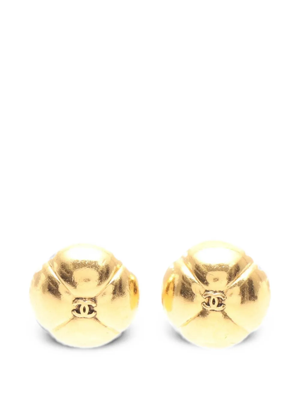 CHANEL Pre-Owned 1986-1988 Clover CC logo earrings - Oro