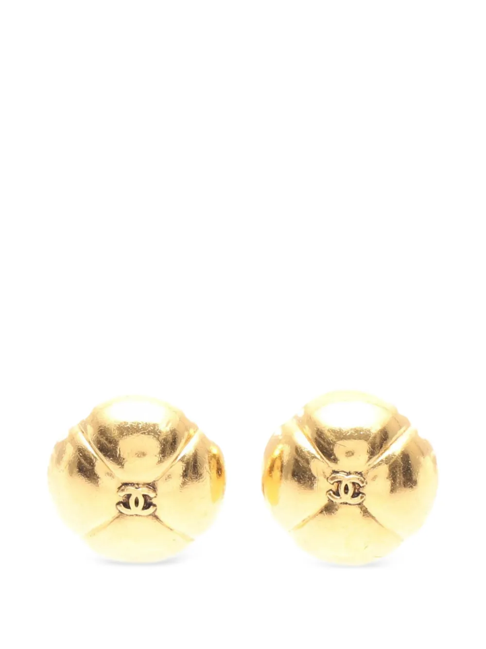 CHANEL Pre-Owned 1986-1988 Clover CC logo earrings - Oro