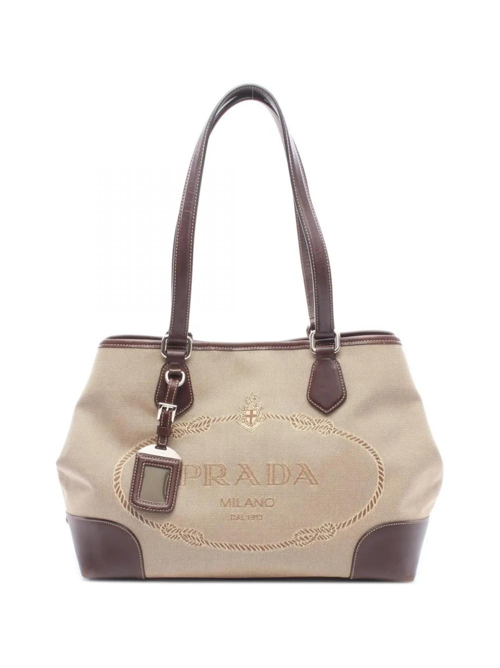 Prada Pre-Owned 2000s logo jacquard tote bag - Toni neutri
