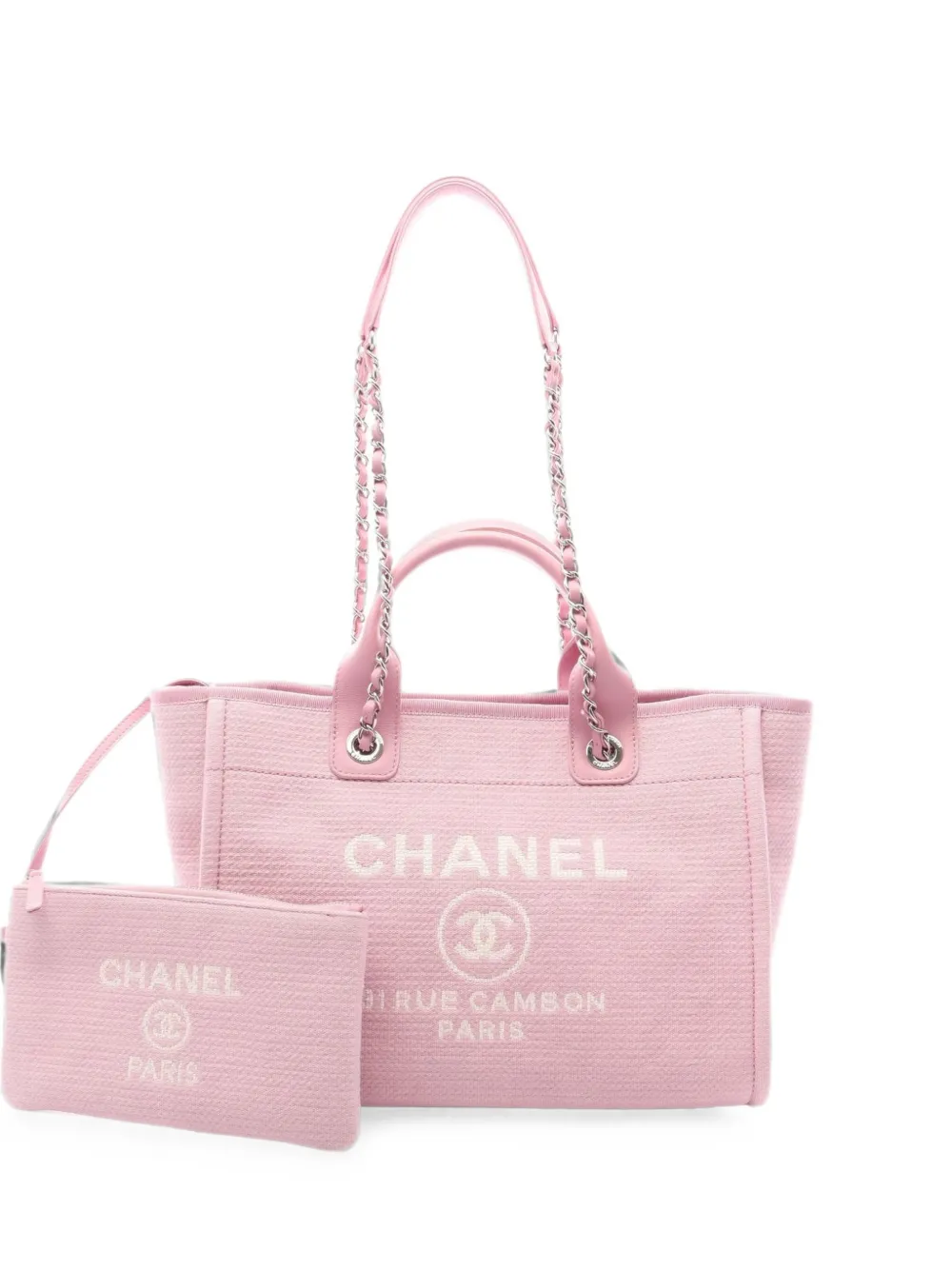 CHANEL Pre-Owned Deauville chain tote bag - Rosa