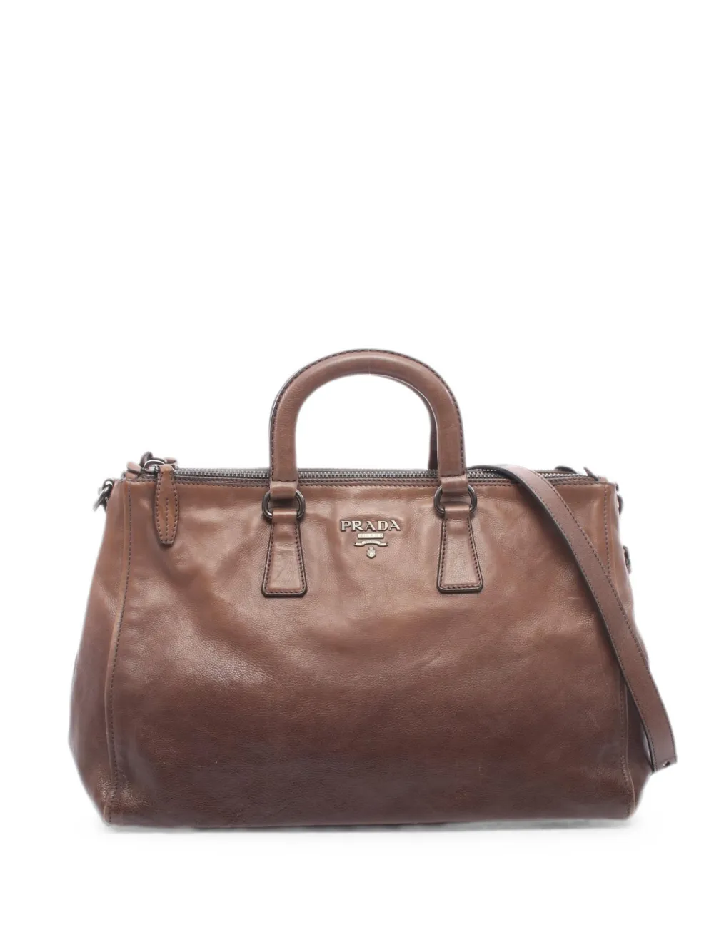 Prada Pre-Owned 2000s metal logo tote bag - Braun