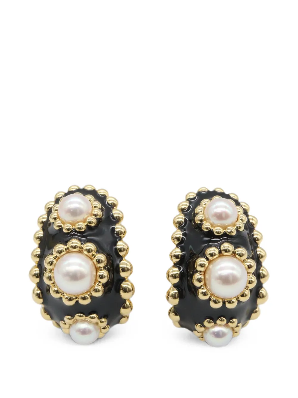 CHANEL Pre-Owned Three Symbols pearl earrings - Oro